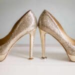 Brautschuhe mit Hochzeitsringe