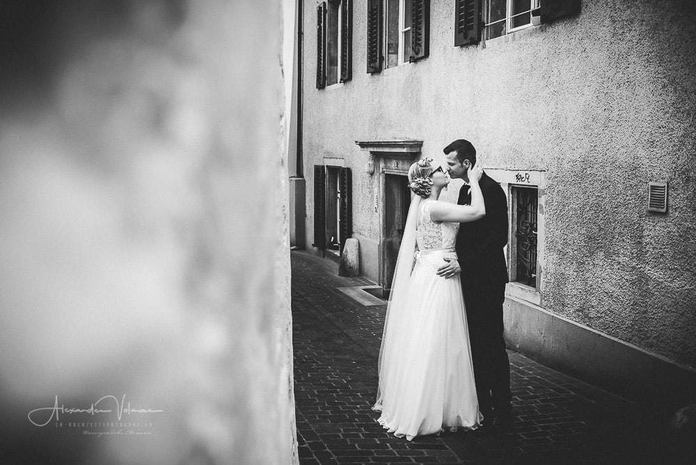 Schwarz Weiss Aufnahme Altstadt Olten - Hochzeitsfotograf