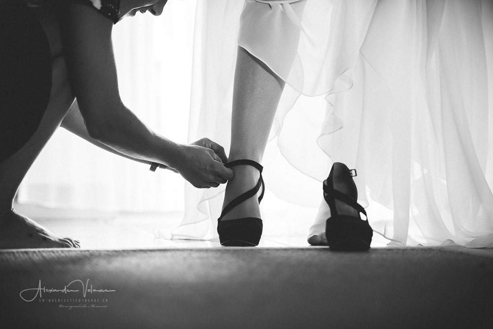 Schuhe anziehen in Schönenwerd