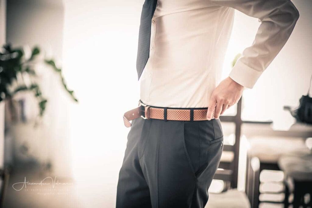 Hose richten, Hochzeitsfotograf Getting Ready