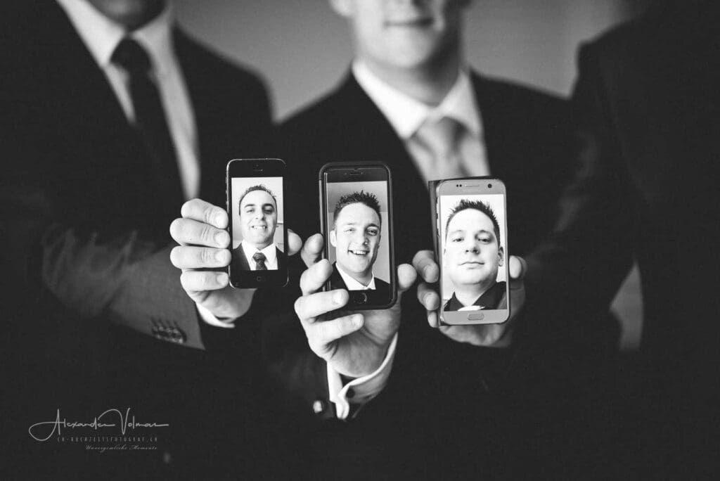 Selfies mit den Trauzeugen